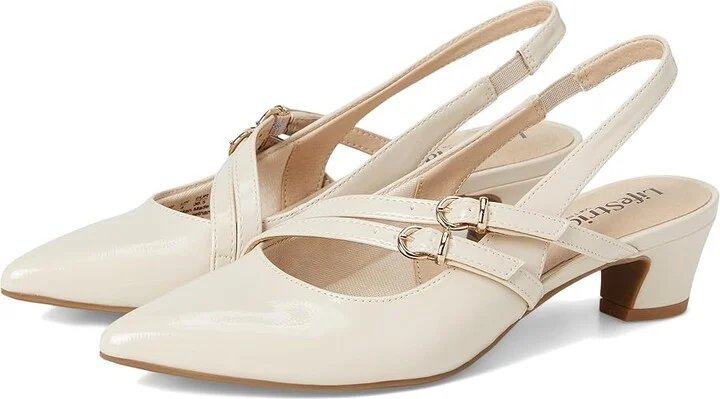 LifeStride Monique High Women's Heels Almond Milk : 9.5 W (C), Leather
