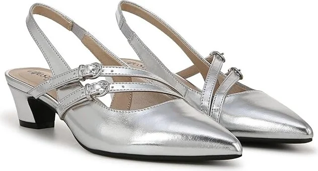LifeStride Monique High Women's Heels Silver Metallic : 5.5 M (B), Leather