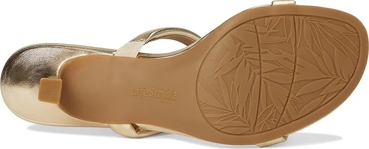 LifeStride Nalani Women's Sandals Platino Gold Metallic : 7 M (B), Faux Leather - Image 3