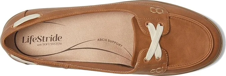 LifeStride Nautical Women's Flat Shoes Tan Faux Leather : 7 M (B), EVA/Leather/Rubber - Image 2