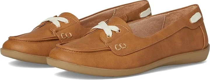 LifeStride Nautical Women's Flat Shoes Tan Faux Leather : 7 M (B), EVA/Leather/Rubber