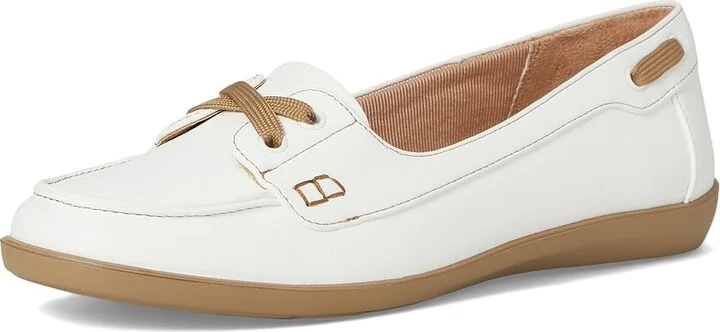 LifeStride Nautical Women's Flat Shoes White Faux Leather : 6 M (B), EVA/Leather/Rubber - Image 5