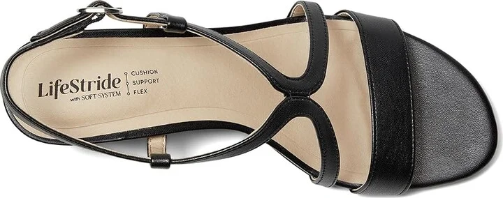 LifeStride Nolita Women's Sandals Black Faux Leather : 7.5 M (B), Rubber/Synthetic - Image 2