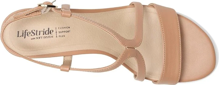 LifeStride Nolita Women's Sandals Sienna Tan Faux Leather : 8.5 W (C), Rubber/Synthetic - Image 2