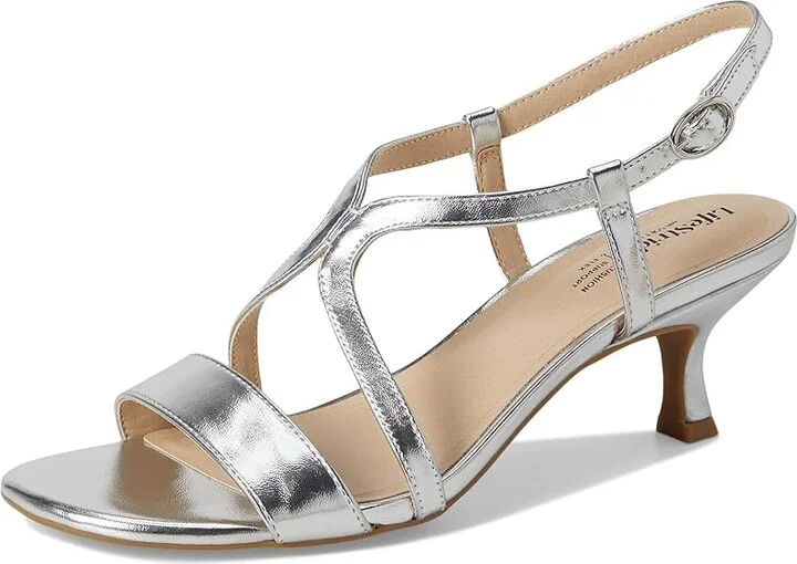 LifeStride Nolita Women's Sandals Silver Faux Leather : 9 M (B), Rubber/Synthetic - Image 5