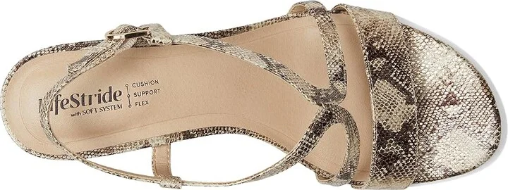 LifeStride Nolita Women's Sandals Taupe Faux Leather : 8 M (B), Rubber/Synthetic - Image 2