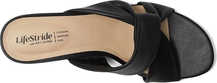 LifeStride Nori Women's Sandals Black Faux Leather : 6.5 M (B), Leather/Rubber - Image 2