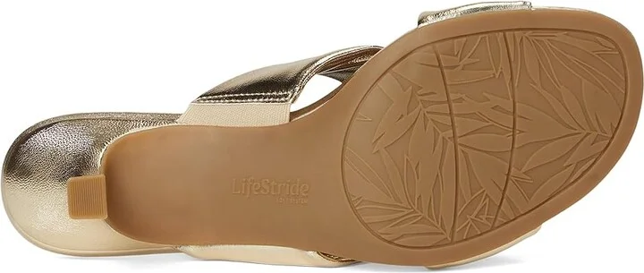 LifeStride Nori Women's Sandals Plantino Gold Faux Leather : 6.5 W (C), Leather/Rubber - Image 3