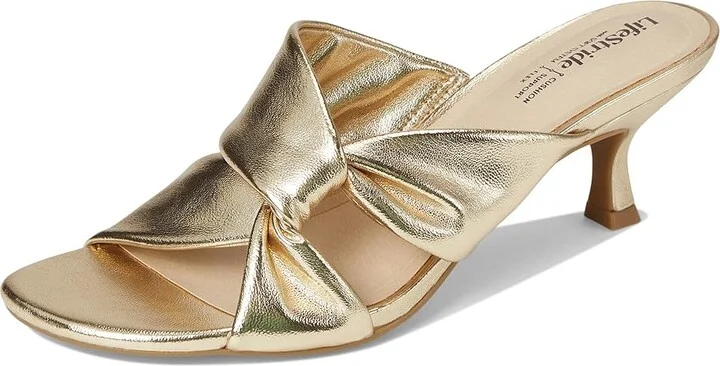 LifeStride Nori Women's Sandals Plantino Gold Faux Leather : 6.5 W (C), Leather/Rubber - Image 5