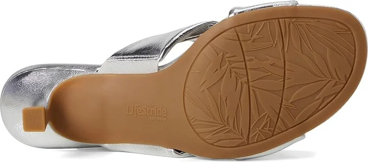 LifeStride Nori Women's Sandals Silver Faux Leather : 5 M (B), Leather/Rubber - Image 3