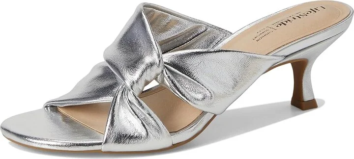 LifeStride Nori Women's Sandals Silver Faux Leather : 5 M (B), Leather/Rubber - Image 5