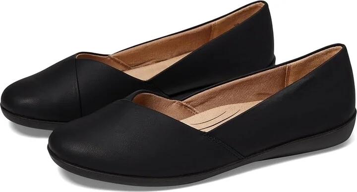 LifeStride Notorious Women's Flat Shoes Black : 7 W (C), Leather
