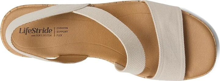 LifeStride Odette Women's Sandals Bone White Fabric : 7.5 W (C) - Image 2