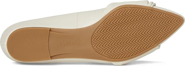 LifeStride Palm Women's Flat Shoes Bone Faux Leather : 7.5 M (B), Leather/Rubber - Image 3