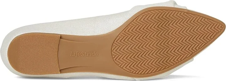 LifeStride Palm Women's Flat Shoes Natural Silver Fabric : 8 W (C), Leather/Rubber - Image 3