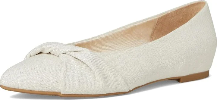 LifeStride Palm Women's Flat Shoes Natural Silver Fabric : 8 W (C), Leather/Rubber - Image 5
