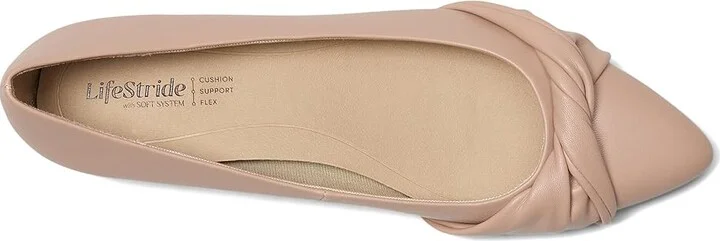 LifeStride Palm Women's Flat Shoes True Blush Faux Leather : 10 W (C), Leather/Rubber - Image 2