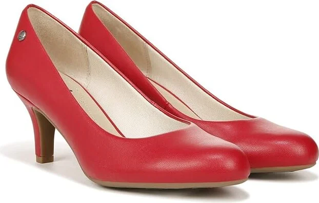 LifeStride Parigi High Women's Heels Fire Red Smooth : 8 W (C), Faux Leather