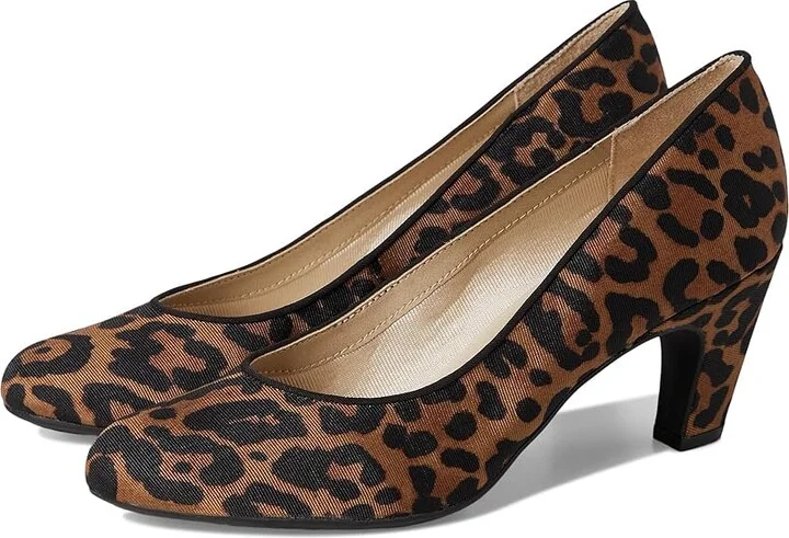LifeStride Parigi-Plus Pump Shoes Women's Shoes Brown Leopard : 7 M (B), Faux Leather/Textile