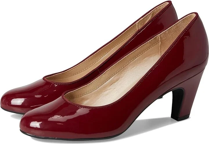 LifeStride Parigi-Plus Pump Shoes Women's Shoes Dark Cherry Patent : 7.5 M (B), Faux Leather/Textile