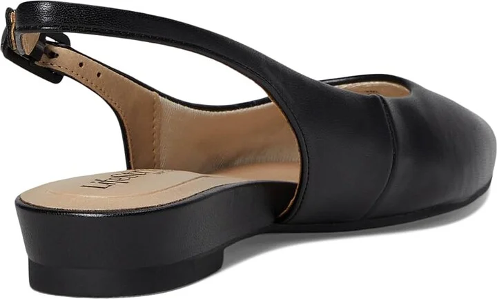 LifeStride Percy Slingback Women's Flat Shoes Black : 7.5 M (B), Leather - Image 4