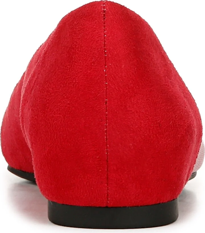 LifeStride Promise Ballet Flats - Fire Red Faux Leather/Microsuede - Image 3