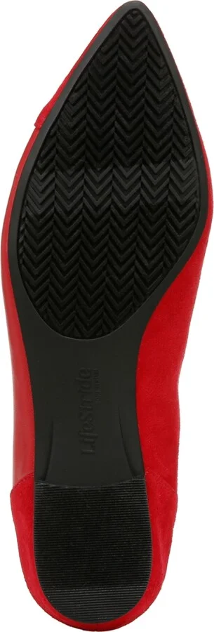 LifeStride Promise Ballet Flats - Fire Red Faux Leather/Microsuede - Image 5