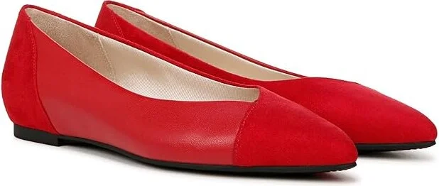 LifeStride Promise Women's Flat Shoes Fire Red : 9.5 M (B), Leather