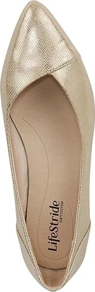LifeStride Promise Women's Flat Shoes Platino Gold : 6 M (B), Leather - Image 2