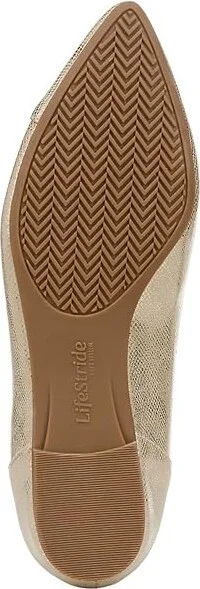 LifeStride Promise Women's Flat Shoes Platino Gold : 6 M (B), Leather - Image 3