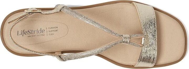 LifeStride Radiant Women's Shoes Platino Gold Metallic : 9.5 M (B), Faux Leather - Image 2