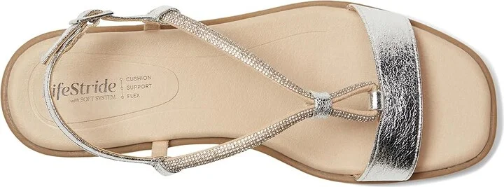 LifeStride Radiant Women's Shoes Silver Metallic : 6.5 M (B), Faux Leather - Image 2
