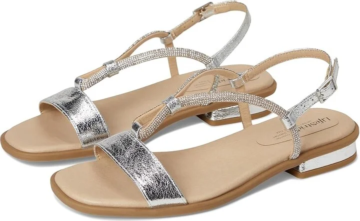 LifeStride Radiant Women's Shoes Silver Metallic : 6.5 M (B), Faux Leather