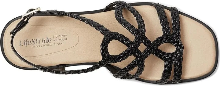 LifeStride Reagan Women's Wedge Shoes Black Fabric : 9.5 M (B), Faux Leather - Image 2