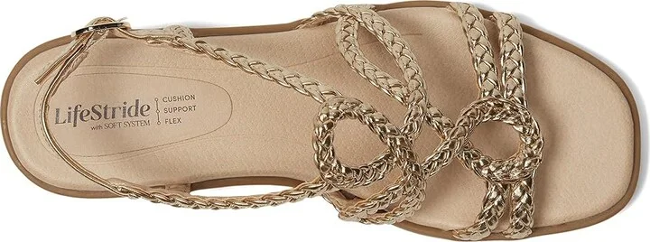 LifeStride Reagan Women's Wedge Shoes Gold Metallic : 9.5 W (C), Faux Leather - Image 2
