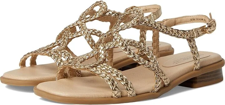 LifeStride Reagan Women's Wedge Shoes Gold Metallic : 9.5 W (C), Faux Leather