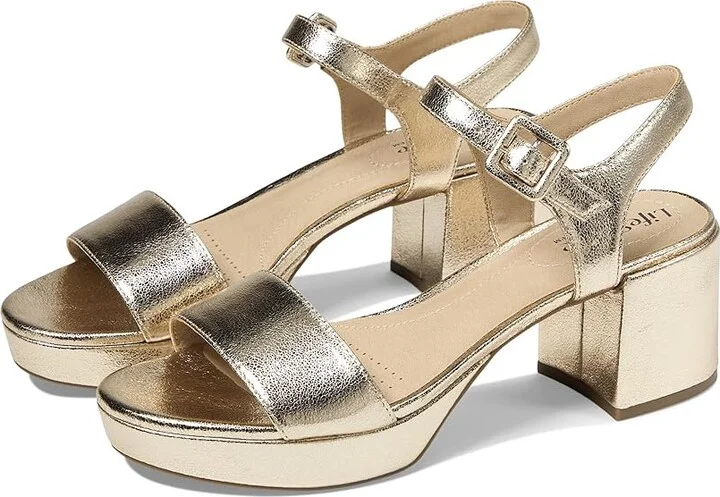 LifeStride Rhythmn Ankle Straps Women's Sandals Platino : 6.5 M (B), Rubber