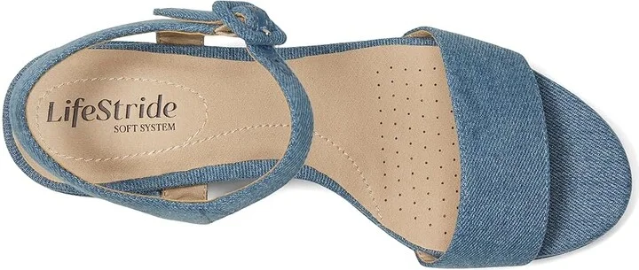 LifeStride Rhythmn Pump High Women's Heels Denim Blue : 9.5 W (C), Leather - Image 2