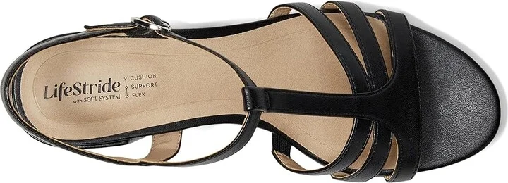 LifeStride Rio Women's Sandals Black Faux Leather : 9 M (B) - Image 2