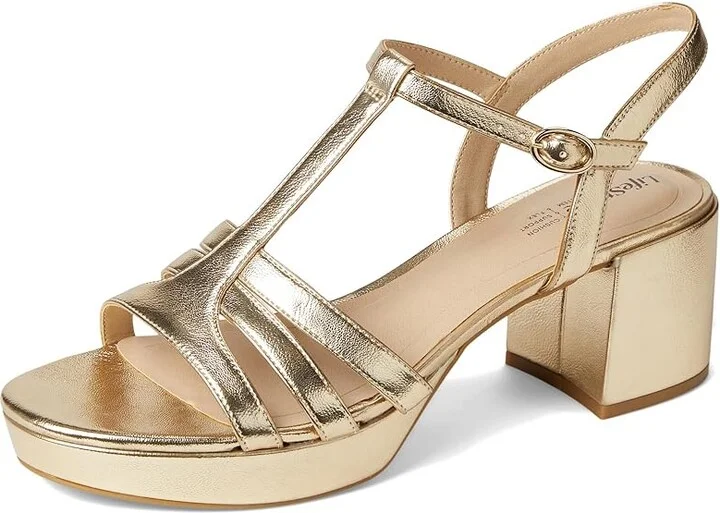 LifeStride Rio Women's Sandals Platino Gold Faux Leather : 6 M (B) - Image 5