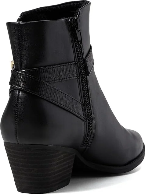 LifeStride Roxanne Western Block Heeled Ankle Bootsies Women's Boots Black Smooth : 6 M (B), Suede - Image 4