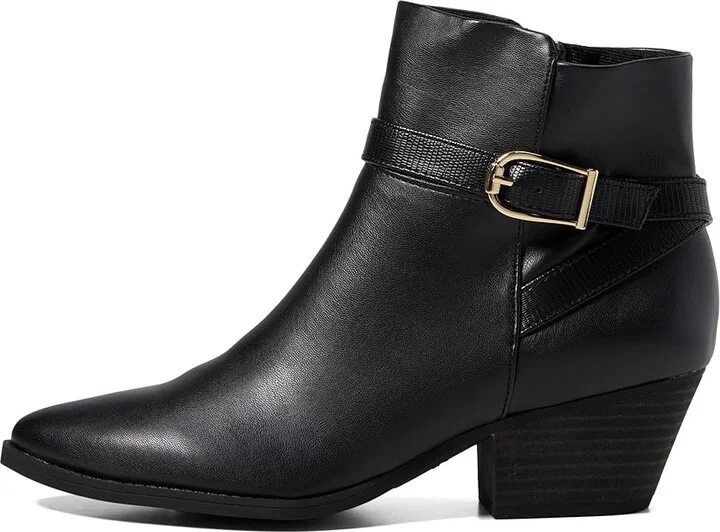 LifeStride Roxanne Western Block Heeled Ankle Bootsies Women's Boots Black Smooth : 6 M (B), Suede - Image 6