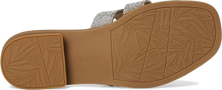 LifeStride Royalty Bling Slide Sandals Women's Sandals Gold Metallic : 5 M (B), Faux Leather - Image 3