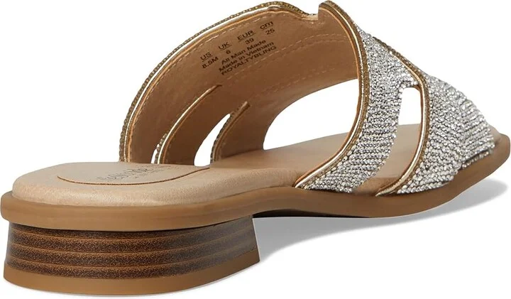 LifeStride Royalty Bling Slide Sandals Women's Sandals Gold Metallic : 5 M (B), Faux Leather - Image 4