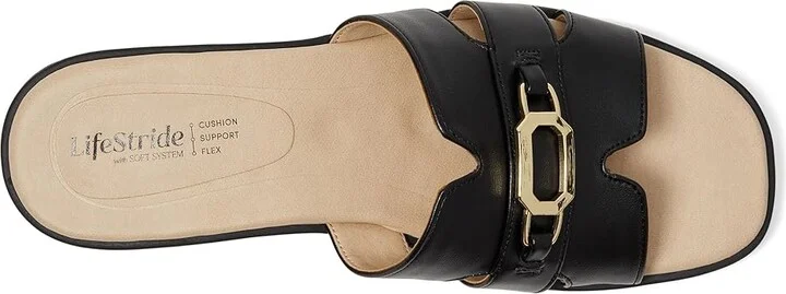 LifeStride Royaltybit Women's Sandals Black Faux Leather : 10 W (C) - Image 2