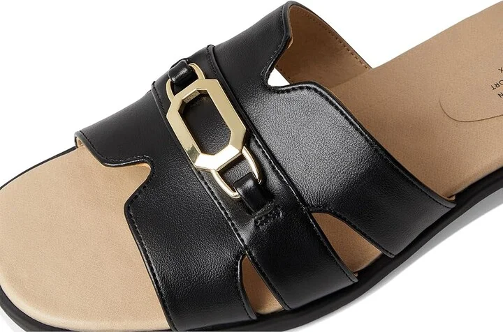 LifeStride Royaltybit Women's Sandals Black Faux Leather : 10 W (C) - Image 7