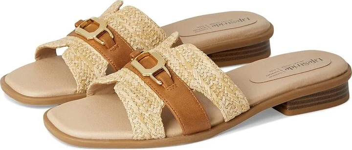 LifeStride Royaltybit Women's Sandals Natural Faux Leather : 11 M (B)