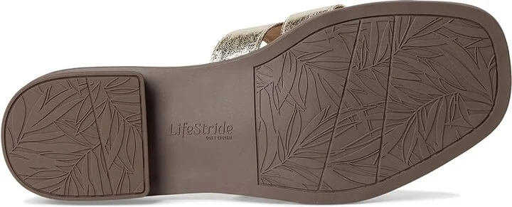 LifeStride Royaltybit Women's Sandals Platino Gold Faux Leather : 6.5 W (C) - Image 3
