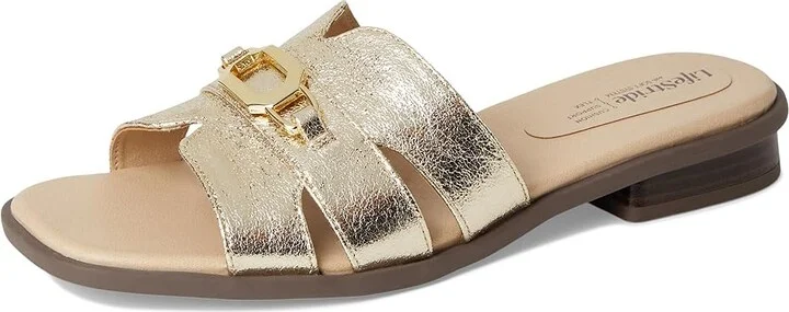 LifeStride Royaltybit Women's Sandals Platino Gold Faux Leather : 6.5 W (C) - Image 5