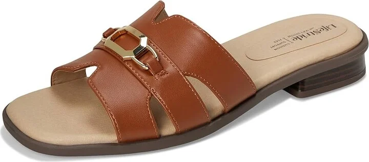 LifeStride Royaltybit Women's Sandals Tan Faux Leather : 6.5 M (B) - Image 5